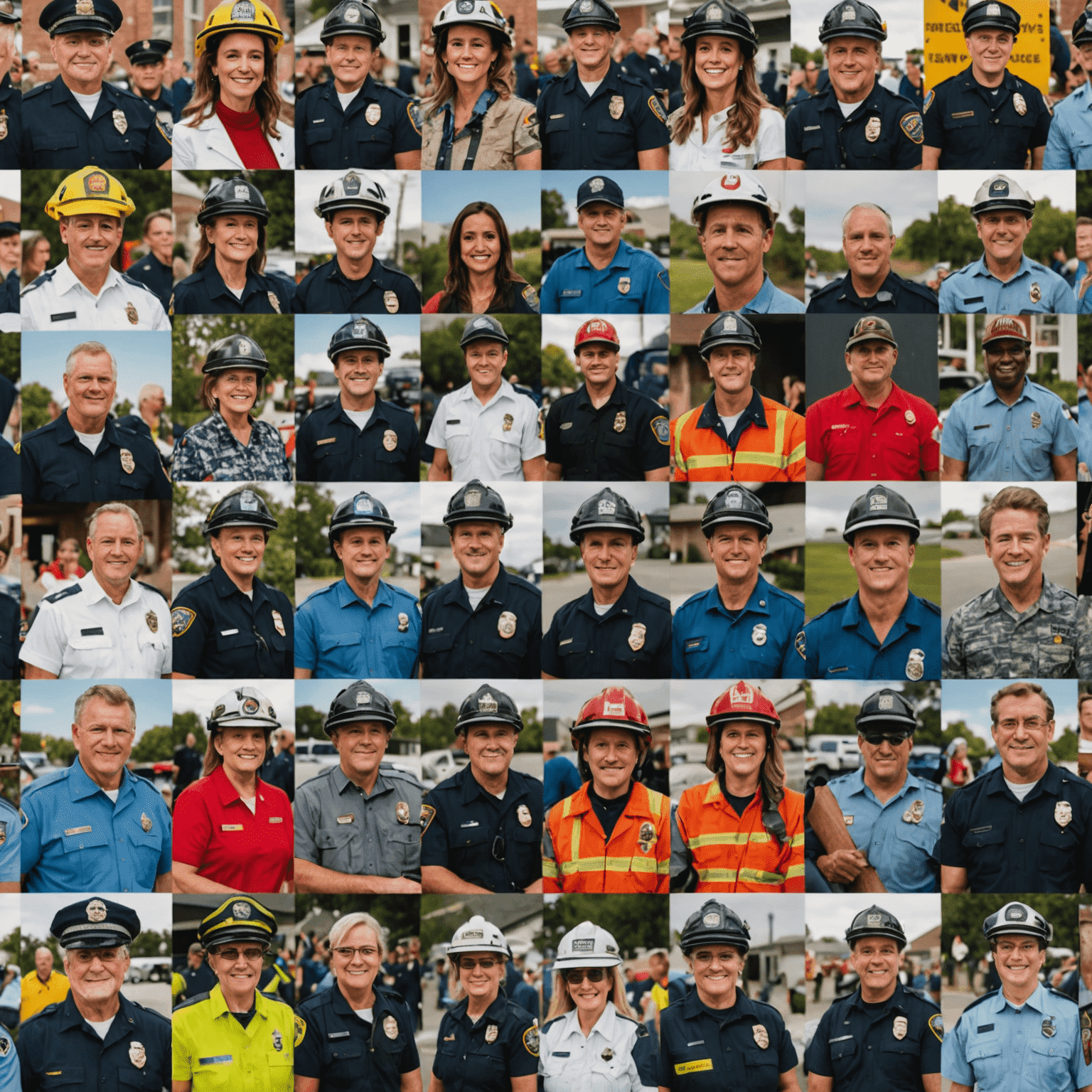 A collage of local news events, featuring a diverse group of people, emergency services, and community gatherings